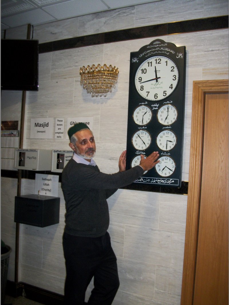 We were shown clocks telling Muslims their time for prayer each day